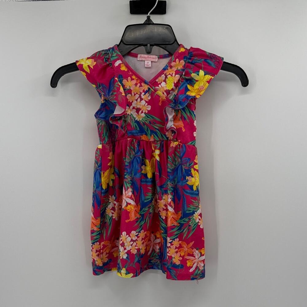 Tommy Bahama Toddler Girls Tropical Dress - Pink Multi - 2T
